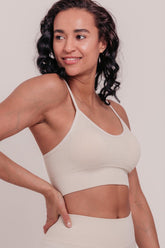 Sena Seamless Sports Bra - Ivory White-Araa Active